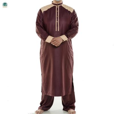 China Men's Simple Classic Rayon Thobe Rayon Muslim Ramadan Prayer Clothing For Men Cotton Sleeves Islamice Ashura Linen Short Long Dress for sale