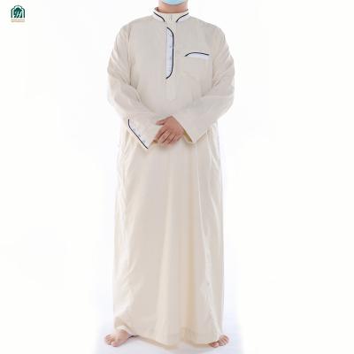 China Al Haramain Latest Design Muslim Polyester Abaya Custom Loose Dress Polyester Ethnic Thobe Thobe Saudi Arabian Kurta Kaftan Ethnic Islamic Clothing For Adult for sale