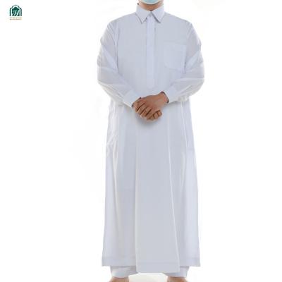 China White Cotton Pattern Designed Print Muslim Islamic Kaftan Shirt Men Polyester Long for sale