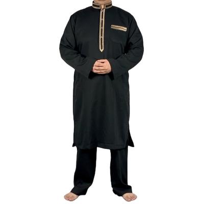 China High Quality Mens Clothing Daily Casual Formal Muslim Thobe With Pants 2pc Set for sale