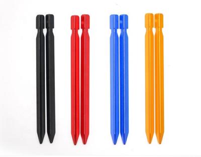 China Outdoor Aluminum Alloy Supplies Tent Accessories Lengthened Three Edge Reinforced Nail 18CM for sale