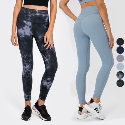 China DL168 Update High Quality Breathable Tie Dyed Yoga Pants With Inner Pocket Design Gym Fitness Yoga Gaiters for sale