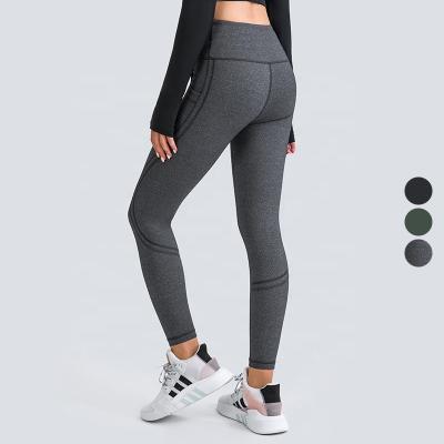 China New Solid Color Design Gym Fitness Women Breathable Sexy Yoga Pants Running Tight Waisted Yoga Leggings for sale