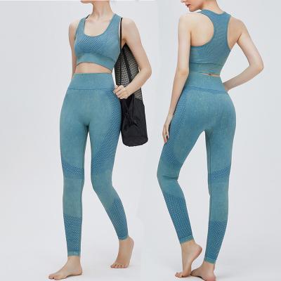 China Wholesale 2022 New Women's Yoga Set Breathable Gaiters Bra Suit With High-impact Sports Bra Yoga Pants Set for sale