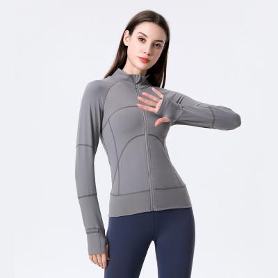 China Breathable Custom Thumb Holes Zipper Women's Sweatshirts Full Long Sleeve Yoga Wear Tops Women's Jackets for sale