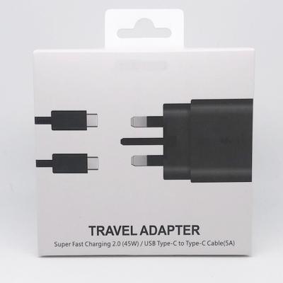 China UniversalÂ   Super 2in1 USA 45W USB C PD Adapter For Samsung S20 S21 Note 10 Type 20 C Wall Charger For MacBook/iPad Pro With Retail Box for sale