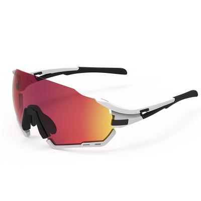 China Detachable Black Frame And Red Temples Sport Running Sunglasses Bike Cycling Glasses for sale