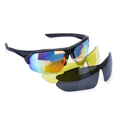 China Detachable 3 Glass Set Cheap Sports Half Frame High Quality Men Polarized Fishing Cycling Sun Glasses for sale