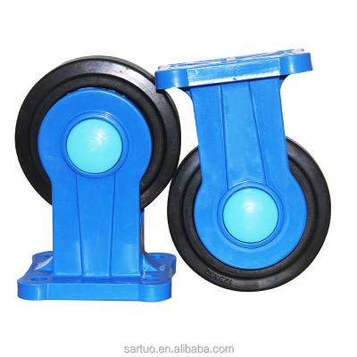 China Load 120kg Rigid 5 Inch Bracket Nylon Rubber Wheel Silent Directional Wheel for sale