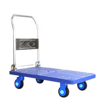 China Plastic Tools 300kg 4 Wheel Trolley Logistics Truck Turnover Trailer Picking Truck for sale