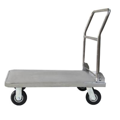 China SUS201 Stainless Steel Industrial Hardware With Rubber Wheels, Trolleys, Small Carts, Warehouse Turnover for sale