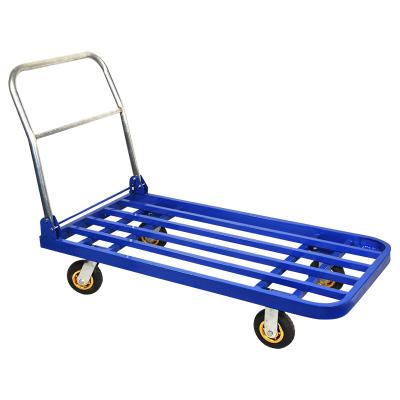 China Storage Workshop Picking, Handling and Pulling Hand Folding Silent Goods Cart Square Tube Trolley for sale