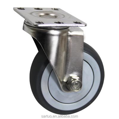 China swivel & sus304 stainless steel rigid casters, 150kg load capacity universal wheel tpr dull universal wheel for sale