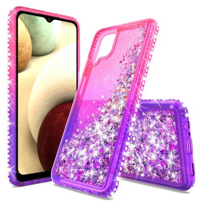 China Diamond Liquid Glitter Floating Quicksand Cell Phone Case Shockproof Cover For Samsung A52s A12 A42 A22 A72 5G for sale