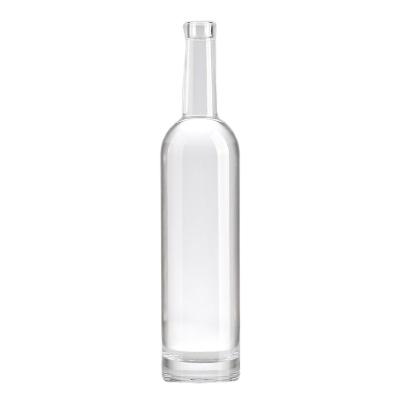 China Beverage Distillery Use Glass Bottles Cylinder Shaped Vodka Glass Bottle For Custom Lid Clear Frosted Decal for sale