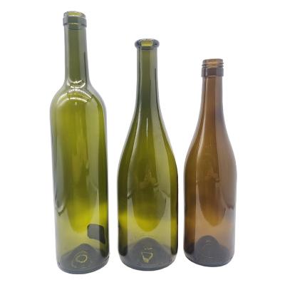 China Hot Sale Beverage Customized 250Ml 500Ml 750Ml Green Wine Bottle With Cork Top Glass Bottle Olive Oil Bottle for sale