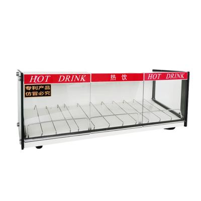 China Stainless Steel+glass Counter Top Commercial Hot Beverage Showcase Display Heat Drinks Cabinet Hot Food Showcase for sale