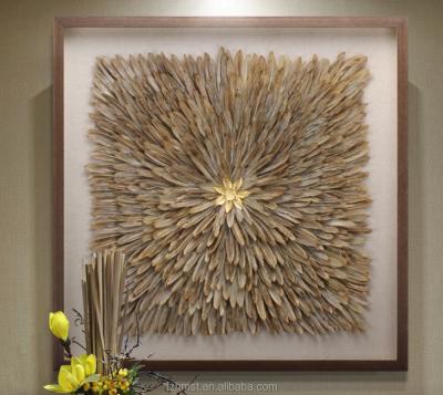 China Modern Handwork 3D Shadow Box Frame Feather Art For Modern Decoration for sale