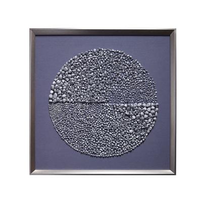 China Modern Handmade Silver Natural Stone Wall Art Painting With Frame for sale