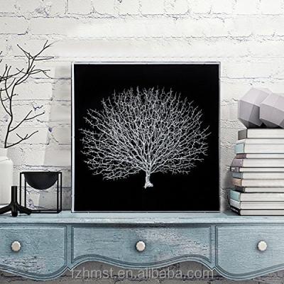 China Modern New Design Coral Art Wall Acrylic Frame Shadow Silver Box For Decoration for sale