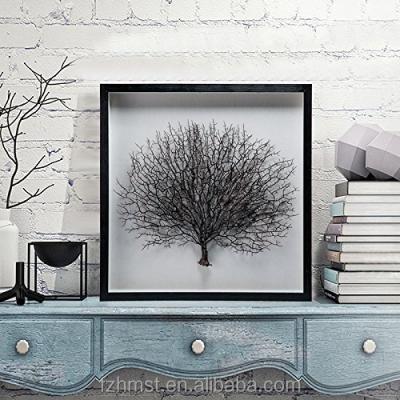 China 24x24inch Modern Framed Modern Wall Art Sea Life Coral 3D Shadow Box For Home Gift for sale