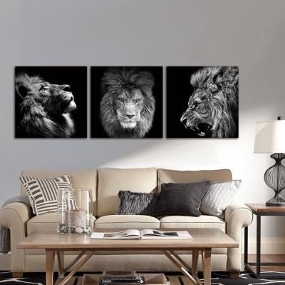 China Full Size Resolution Lion Photography Modern Wall Canvas Painting Framed Print Art Decoration For Living Room for sale