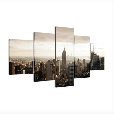 China 5 Pcs New York Cityscape Empire States Building Modern Contemporary Canvas Print Home Painting Art For Wall Decoration for sale