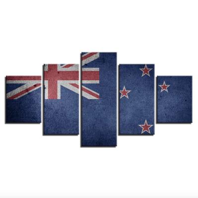 China Modern Framed Painting Wall Art Canvas Print Picture of 5 PCs of Australia Modern Flag for Home Decoration for sale