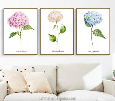 China Modern Nordic Style Home Wall Decoration Art Framed Fresh Flower Oil Painting On Canvas for sale