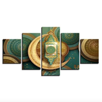 China Modern Arabic Islamic Art Decor Colorful Fabric Canvas Print of Muslim Culture Painting for Home Decoration for sale