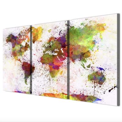 China Modern Modern Water Color World Map Print Decoration Art On Canvas for sale