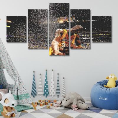 China NBA Kobe Bryant Modern Basketball Star 5 Piece Wall Art Decor Canvas Print for sale