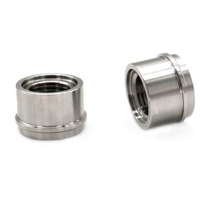 China Heavy Industry CNC Machining 303 304 316 Custom Stainless Steel CNC Turning Round Threaded NutsMetal Machining Parts for sale