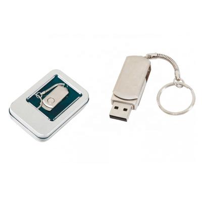 China Portable Metal Swivel USB Stick Mini Metal USB Flash Drive 8GB with Key Chain for Car or Speaker for sale