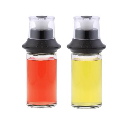 China Kitchen Single Drinks Glass 170Ml Microwavable Bottles Olive Oil Dispenser With Non-Drip Silicone Spout Tap For Kitchen for sale