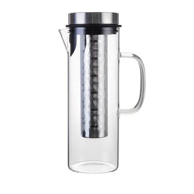 China Easylife Infusion Coffee Maker Borosilicate Stainless Steel Filter Infusion Glass Hot Sale 1300ml Cold Viable Glass Bottle for sale