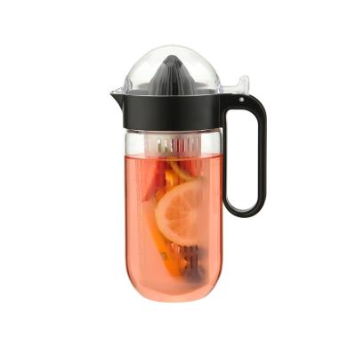 China Best Selling Viable 900ml Amazon Water Bottle Infusion Glass Pitcher with Juice Infuser Borosilicate Glass Water Pots and Kettles CE/EU for sale