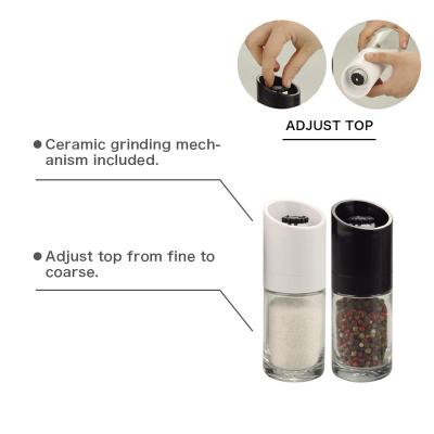 China EasyLife Spice Grinder Salt and Pepper Mill Spice Jar 100ml White Bent Glass Glass Sale Best Freshness Preservation for sale