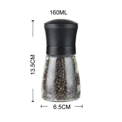 China Sustainable Easylife Single Grinder jar 160ml black lid ceramic grinding mechanism included with adjust top best selling for sale