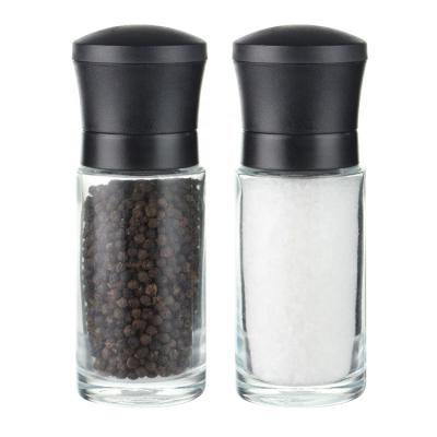 China EasyLife Spice Grinder Glass Bottle 170ml Viable Salt Mill Spice Bottle With Black Lid Amazon Hot Sales for sale