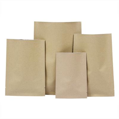 China Recyclable Aluminum Clad Flat Mouth Kraft Paper Bag Can Be Used For Food Coffee Packaging Kraft Paper Bag Fast Delivery for sale