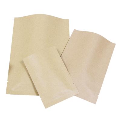 China Recyclable Wholesale Biodegradable Brown Paper Bags /Food Packaging Holder Zipper Up Paper Ziplock Bag for sale