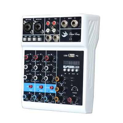 China MINI Mixer 4 Channel Mixer L4 With U Disk Drive With L-4 Sound Card for sale