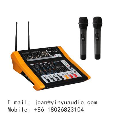 China Stage Performance LA40-UHF Powered Display Console With Dual Channel UHF Wireless Microphone for sale