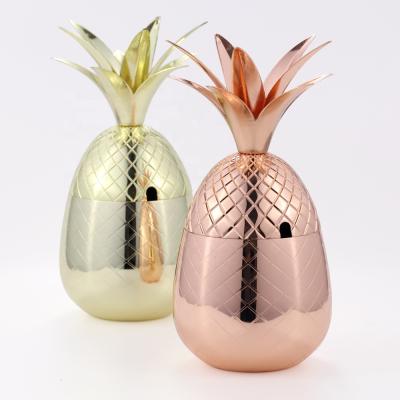 China Sustainable EFINE Amazon Rose Gold 850ml Etching Stainless Pineapple Cup Tumbler for sale