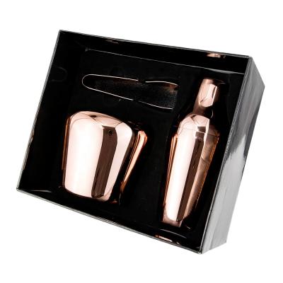 China Viable Copper Cocktail Supplier Gift Barware Product EFINE Amazon Mix Bar Set With Ice Bucket for sale