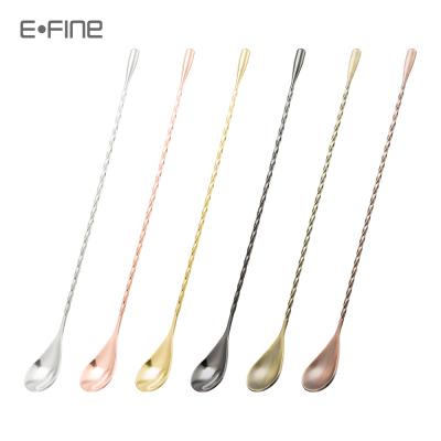 China Stainless Steel Cocktail Spoon Teardrop Bar Spoon Viable Mixing Bartender Tools With Different Colors for sale