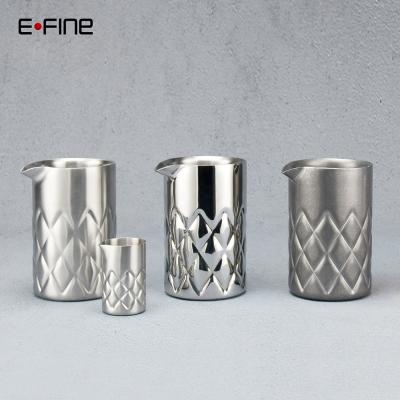 China EFINE 530ml Double Wall Stainless Steel Glass Modern Shaker Mixing Tin Cocktail Bar Mixing Pitcher for sale