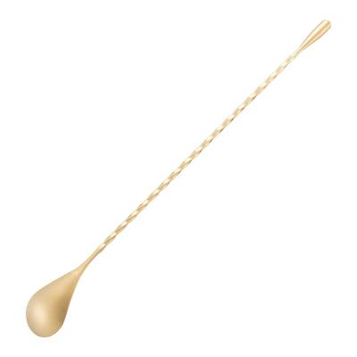 China EFINE Viable Stainless Steel Bar Accessories Twisted Bar Spoon Gold Mixing Cooper Cocktail Spoons for sale