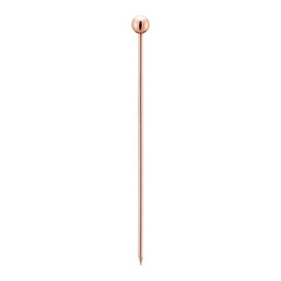 China EFINE Fruit Fork Color Cake Pick Metal Cocktail Viable Stainless Steel Copper Plated Small Stick For Party for sale